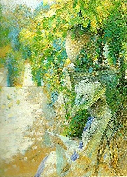 Carl Larsson fruntimmer som latsas lasa-lasande kvinna oil painting image